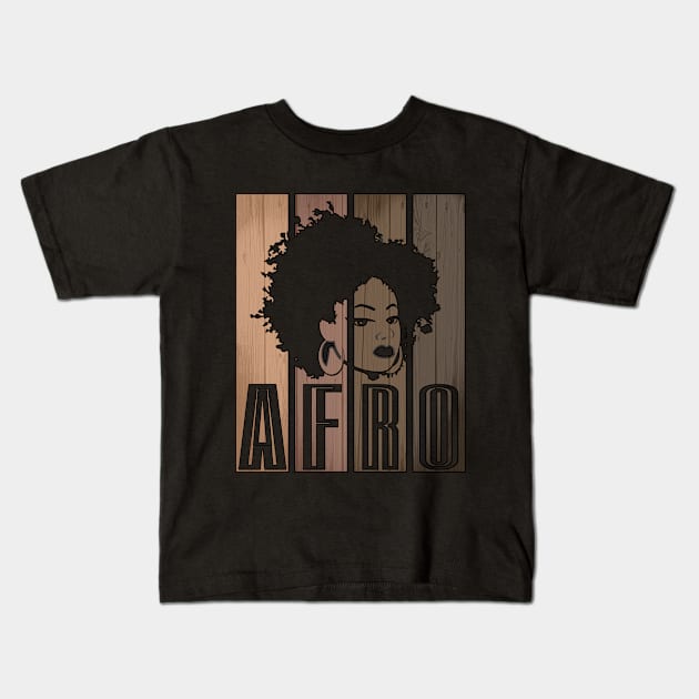 Strong Black Afro Girl African American Melanin Afro Queen Gift Kids T-Shirt by HypeProjecT